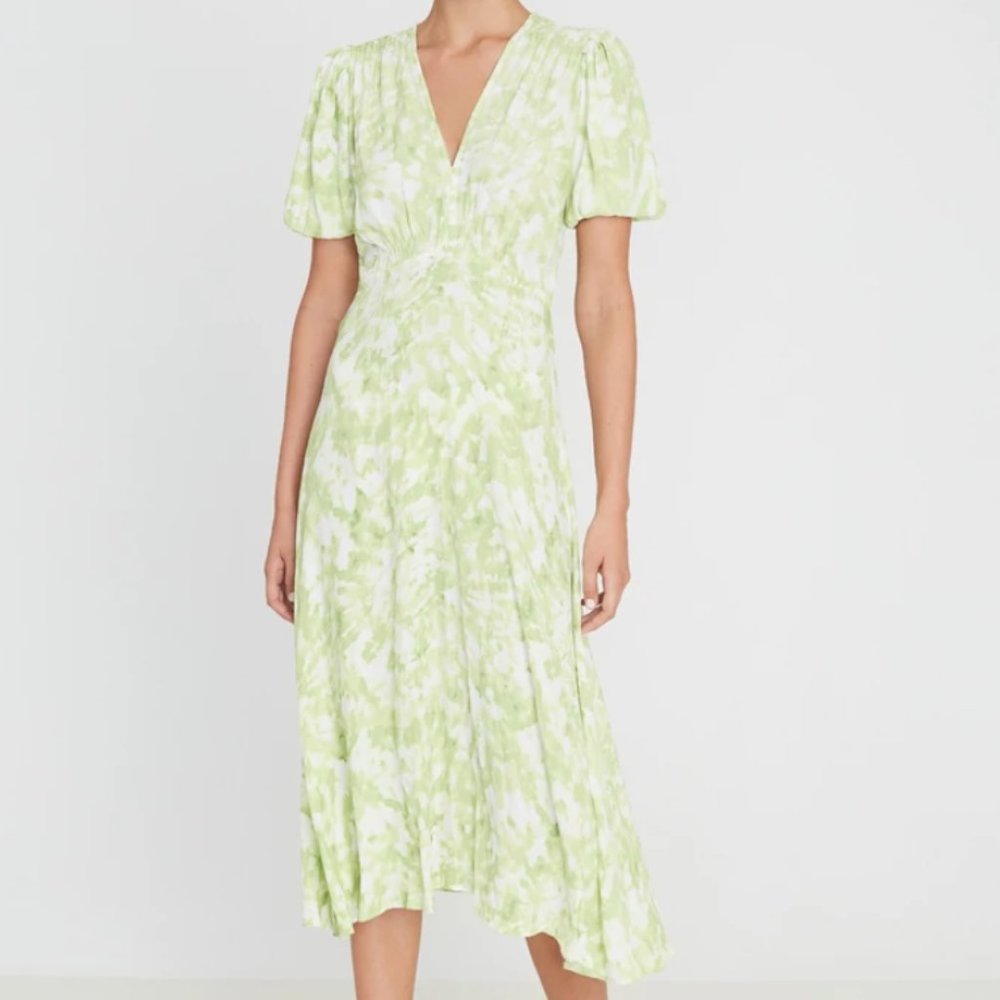NWT Vittoria Midi Dress Roos Tie Dye - Lime, Faithfull the Brand